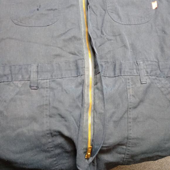 Men Flame Resistant FR Long Utility Coverall Blue - Picture 11 of 15